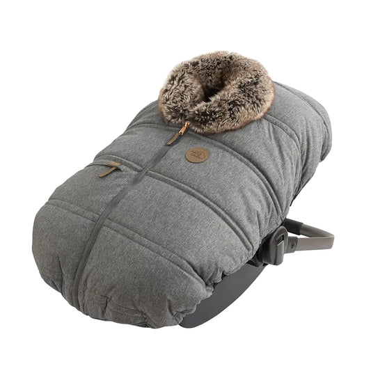 3-Season Convertible Baby Carseat Cover with Removable Lining - Extra Warm and Cozy Winter Car Seat Cover for Baby Carseat & Patented Structural Frame Baby Winter Essentials Fall Spring (Graphite)